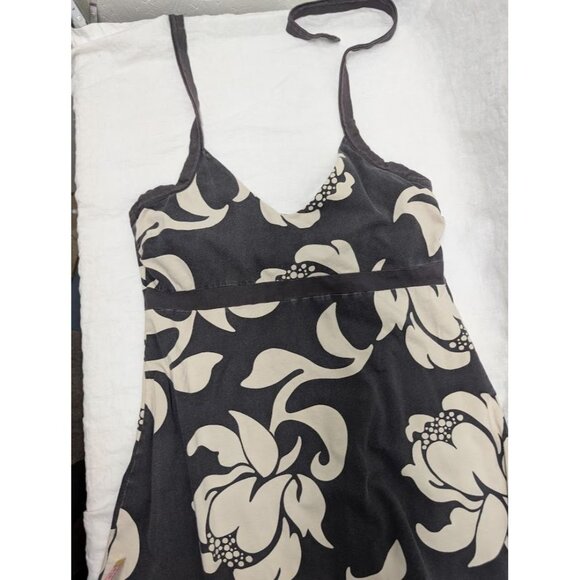 Patagonia women's XL halter black and white floral dress mid length summer V7 - Picture 8 of 10